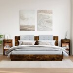 vidaXL Tables de chevet 2 Pièces chêne fumé 35x34x65 cm bois ingénierie