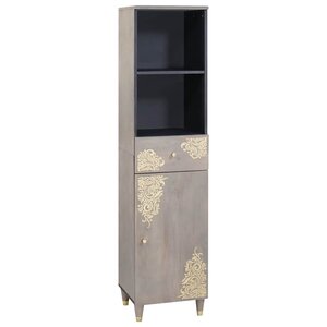vidaXL Armoire de salle de bain avec tiroir Gris 38 x 33 x 160 cm
