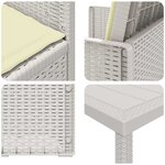 vidaXL Ensemble de salle à manger pour jardin 7 Pièces Blanc et crème PP