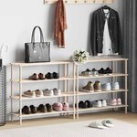 vidaXL Range-chaussures à 4 étagères 2 Pièces Bois de sapin solide