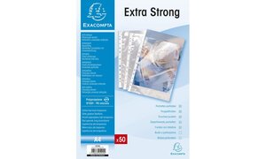 Sachet de 50 pochettes perforées polypropylène lisse Haute qualité 9/100e - A4 EXACOMPTA