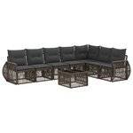 vidaXL Ensemble de canapé de jardin 8 Pièces Gris et Gris foncé polyrotin