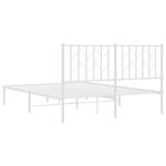 vidaXL Cadre de lit métal sans matelas et tête de lit blanc 140x200 cm
