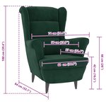 vidaXL Fauteuil vert foncé velours