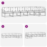 vidaXL Ensemble de canapés d'extérieur 4 pc Blanc et gris clair