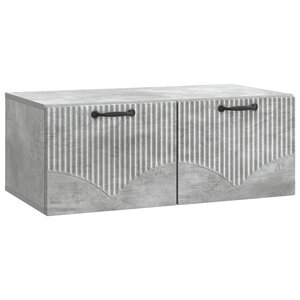 vidaXL Meuble TV mural Gris béton 78 5 x 41 x 30 cm Bois d'ingénierie