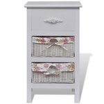vidaXL Armoire avec 1 tiroir et 2 paniers Blanc Bois de Paulownia
