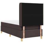 Lit Box Spring avec Matelas & LED Marron Foncé 100x200 cm Tissu
