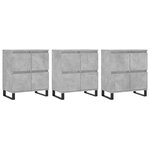 vidaXL Buffets 3 Pièces gris béton bois d'ingénierie