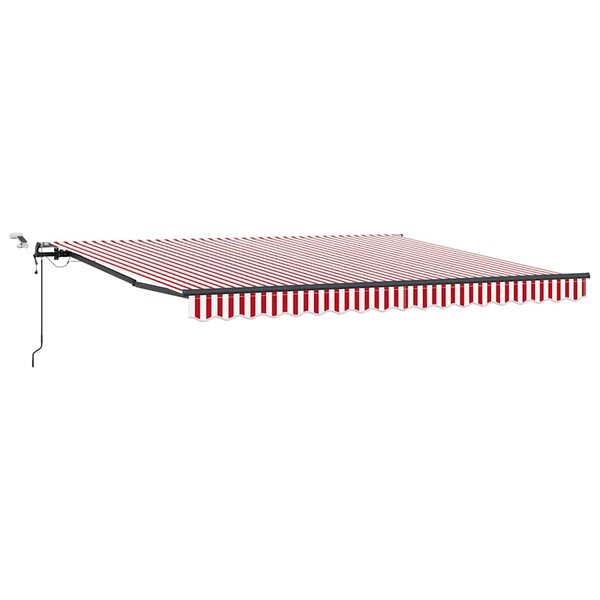 vidaXL Auvent Rétractable with Rouge et blanc 400 × 300 cm tissu