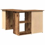 vidaXL Bureau d'angle vieux bois 145x100x76 cm bois d'ingénierie