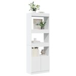 vidaXL Buffet haut 63x33x180 cm blanc bois d'ingénierie
