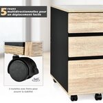Caisson de bureau rangement bureau sur roulettes 3 tiroir pour feuilles A4 lettre légal dossiers et documents 53 x 39 x 58 cm 20_0005122