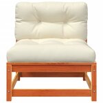 vidaXL Canapé de jardin sans accoudoirs avec coussins et repose-pieds
