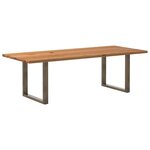 vidaXL Table à manger marron clair bois de chêne massif rectangulaire