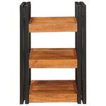 vidaXL Table de chevet 2 Pièces Marron et noir Bois massif d'acacia