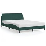 vidaXL Cadre de lit Dover vert foncé 120x200 cm velours