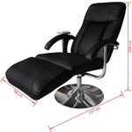 vidaXL Fauteuil de massage Noir Similicuir