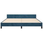 vidaXL Cadre de lit sans matelas bleu foncé velours