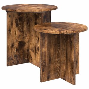 vidaXL Ensemble de tables d'appoint 2 Pièces Chêne Fumé Bois d’ingénierie