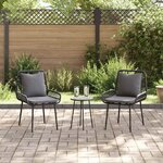 vidaXL Ensemble de salle à manger pour jardin 3 Pièces Noir et anthracite