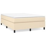 vidaXL Sommier à lattes de lit avec matelas Crème 140x200 cm Tissu