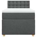 vidaXL Sommier à lattes de lit avec matelas Gris foncé 90x200 cm Tissu