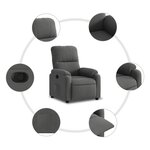 vidaXL Fauteuil inclinable gris foncé tissu microfibre