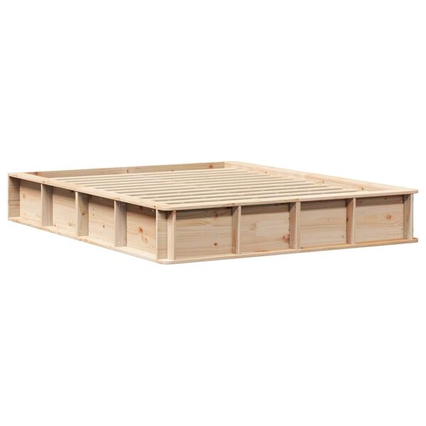 vidaXL Cadre de lit avec stockage Pin massif 150 x 200 cm Pin massif