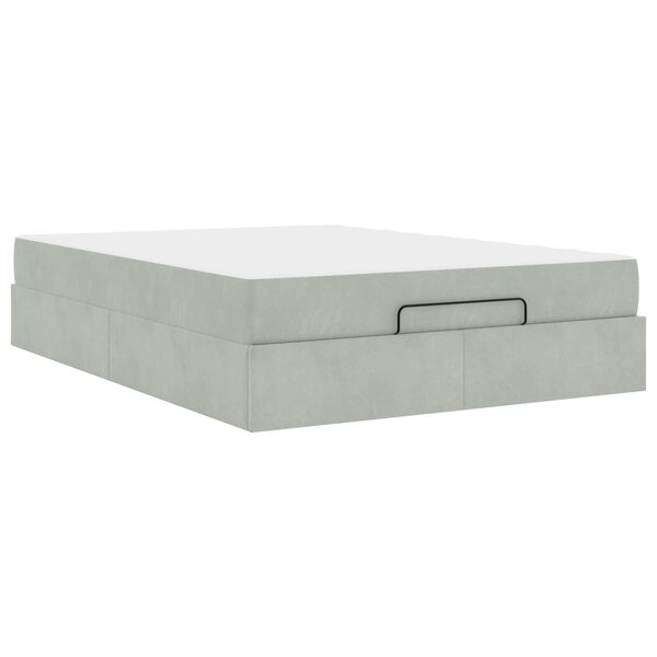 vidaXL Cadre de lit avec matelas avec matelas 2 Pièces Gris clair Velours