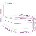 vidaXL Sommier à lattes de lit avec matelas et LED Vert foncé 90x190cm
