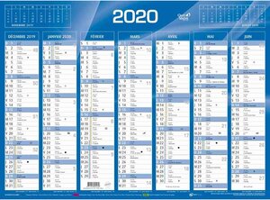 Calendrier de banque format 135 x 180 mm Bleu QUOVADIS