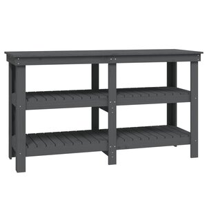 vidaXL Banc de travail Gris 142 5x50x80 cm Bois de pin massif