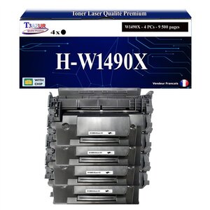 T3AZUR -4x Toners compatibles avec HP W1490X (149X) pour HP LaserJet Pro MFP 4102dw  4102fdn  4102fdw  4103dw  4103fdn