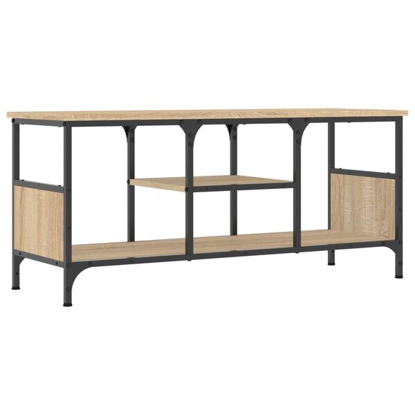 vidaXL Meuble TV chêne sonoma 100x35x45 cm bois d'ingénierie et fer