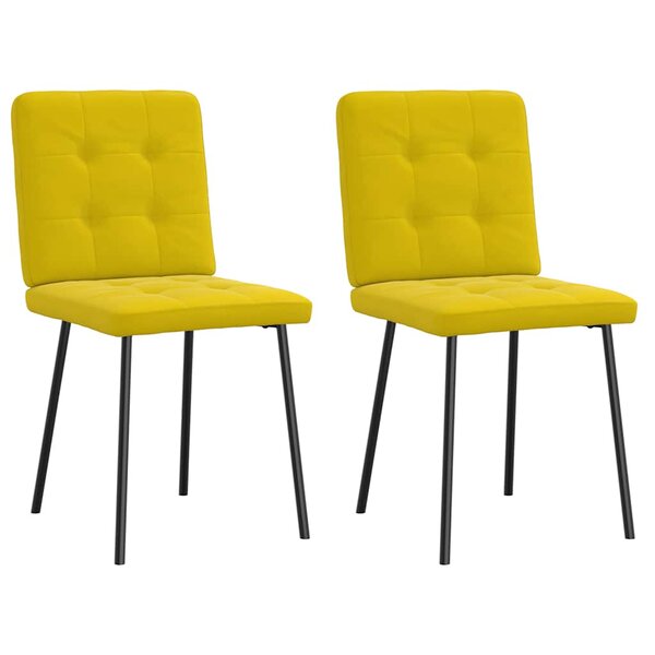 vidaXL Chaises à manger lot de 2 Jaune Velours