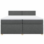 vidaXL Sommier à lattes de lit avec matelas Gris foncé 200x200cm Tissu