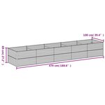 vidaXL Lit surélevé de jardin 479x100x69 cm acier corten