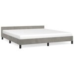 vidaXL Cadre de lit sans matelas gris clair 180x200 cm velours