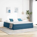 vidaXL Lit avec rangement et matelas Bleu foncé 180 x 200 cm Velours
