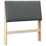 vidaXL Tête de lit capitonnée Gris foncé 100 cm Pin massif