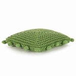 vidaXL Coussin de jeté Basketweave avec oreiller Vert 50 x 50 cm Coton