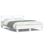 vidaXL Cadre de lit avec LED sans matelas blanc 140x200 cm