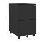 vidaXL Classeur mobile Anthracite 39x45x67 cm Acier