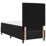 vidaXL Lit à ressort avec matelas noir 100x200 cm tissu