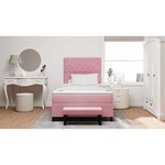 vidaXL Lit à ressorts avec matelas Rose 120 x 200 cm Velours