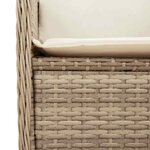 vidaXL Salon de jardin avec coussins 3 Pièces beige résine tressée