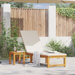 Chaise longue vidaXL avec table et coussin en bois d'acacia