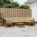 vidaXL Ensemble de canapés d'extérieur 8 pc Naturel et Beige