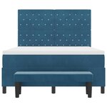 vidaXL Lit à ressorts avec matelas Bleu foncé 160 x 200 cm Velours